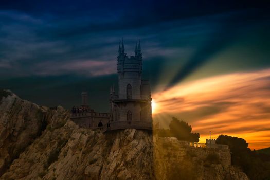 The dramatic landscape with views of the swallow's nest castle. Yalta, Crimea