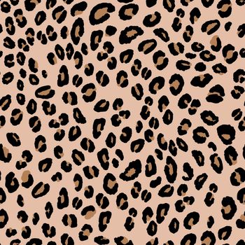 Abstract modern leopard seamless pattern. Animals trendy background. Beige and black decorative vector stock illustration for print, card, postcard, fabric, textile. Modern ornament of stylized skin