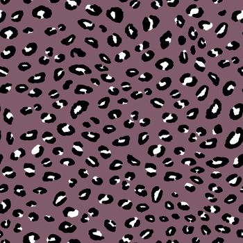 Abstract modern leopard seamless pattern. Animals trendy background. Pink and black decorative vector stock illustration for print, card, postcard, fabric, textile. Modern ornament of stylized skin