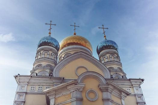 Vladivostok, Primorsky Krai. The architecture of the intercession Church. City attraction.