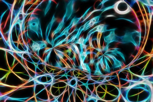 Abstract fractal multicolored background with a futuristic pattern.