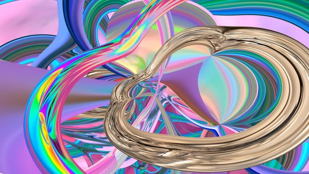 Abstract multicolored iridescent texture background. 3d image.