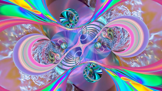 Abstract multicolored iridescent texture background. 3d image.