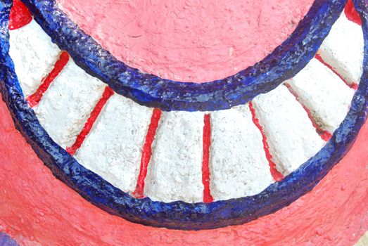 A smile saw teeth made of cement.
