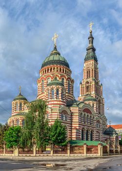 Kharkiv, Ukraine 07.15.2020. Holy Annunciation Cathedral in Kharkiv, Ukraine on a sunny summer day