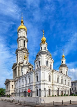 Kharkiv, Ukraine 07.15.2020. Assumption Cathedral in Kharkiv, Ukraine on a sunny summer day