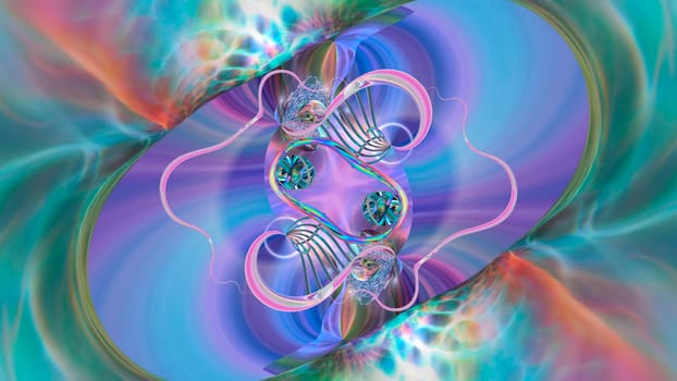 Abstract multicolored iridescent texture background. 3d image.