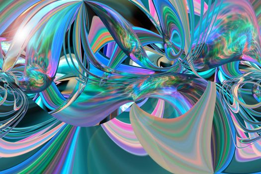 Abstract multicolored iridescent texture background. 3d image.