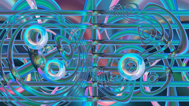Abstract multicolored iridescent texture background. 3d image.