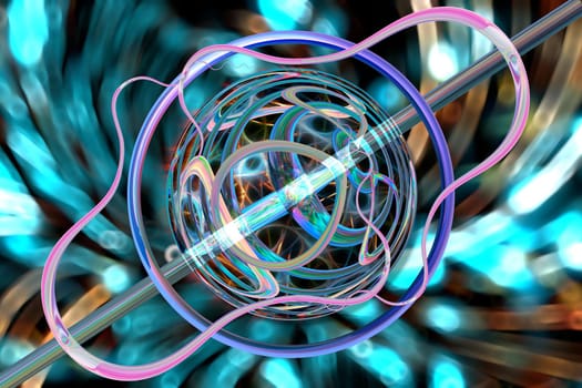 Abstract multicolored iridescent texture background. 3d image.