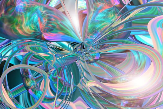 Abstract multicolored iridescent texture background. 3d image.