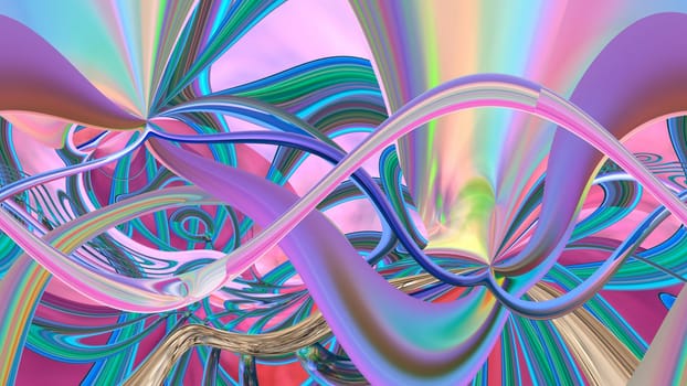 Abstract multicolored iridescent texture background. 3d image.