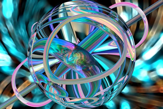 Abstract multicolored iridescent texture background. 3d image.