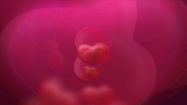 hearts light neon background abstract, render illustration