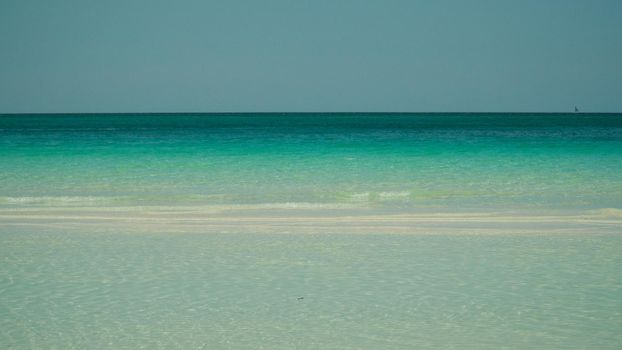 Tropical beach and turquoise water on the island of Boracay, Philippines. Summer and travel vacation concept. Boracay, Philippines
