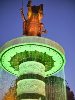 fountain light skopje at night alexander the great