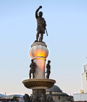 monument statue in Skopje Philip II, Macedonia