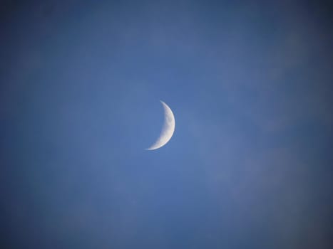 half moon at blue sky, background natural