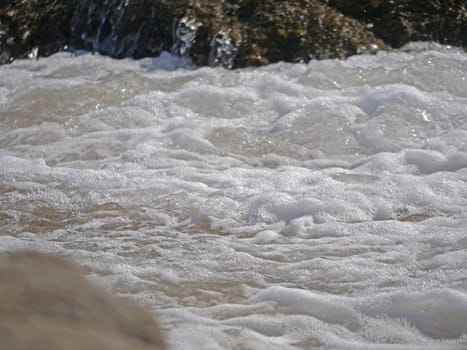 Waves crashing against the rock, natural landscape