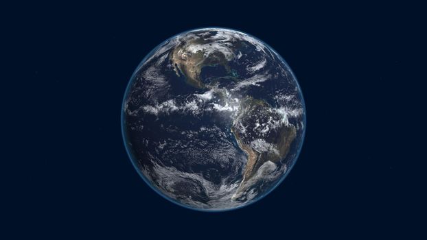 planet earth seen from satellite, 3d render illustration