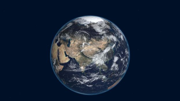 planet earth seen from satellite, 3d render illustration