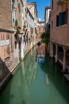 discovery of the city of Venice and its small canals and romantic alleys, Italy