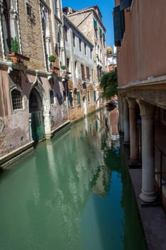 discovery of the city of Venice and its small canals and romantic alleys, Italy