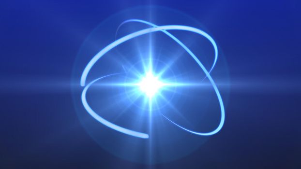 Atom molecule orbit neutron abstract render illustration