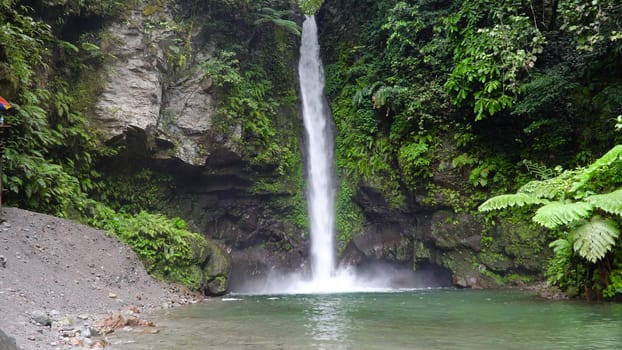 Waterfall in green rainforest. Tropical Tuasan Falls in mountain jungle. waterfall in the tropical forest. Camiguin, Philippines, Mindanao