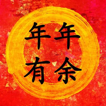 Abundance Prosperity Chinese New Year Blessing in Chinese Calligraphy