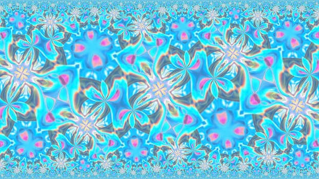 Abstract blue-pink background with a symmetrical pattern.
