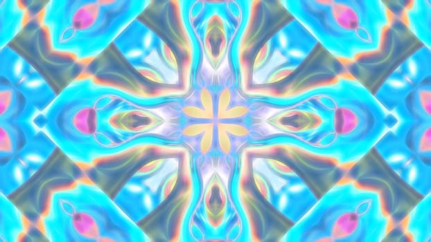 Abstract blue-pink background with a symmetrical pattern.