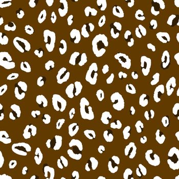 Abstract modern leopard seamless pattern. Animals trendy background. Brown and white decorative vector stock illustration for print, card, postcard, fabric, textile. Modern ornament of stylized skin.