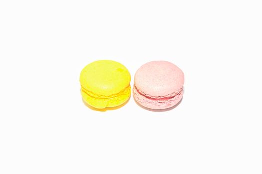 colorful almond cookies on a white background. isolate. High quality photo