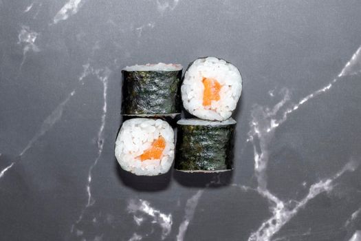 sushi on a gray background close up. High quality photo