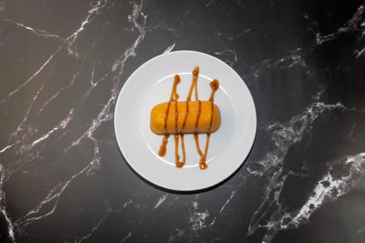 cake on a plate . the view from the top. High quality photo