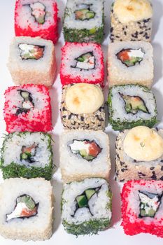 sushi roll on a gray background.isolate. High quality photo