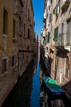 discovery of the city of Venice and its small canals and romantic alleys, Italy