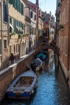 discovery of the city of Venice and its small canals and romantic alleys, Italy