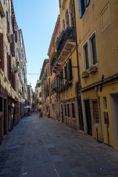 discovery of the city of Venice and its small canals and romantic alleys, Italy