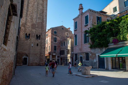 discovery of the city of Venice and its small canals and romantic alleys, Italy