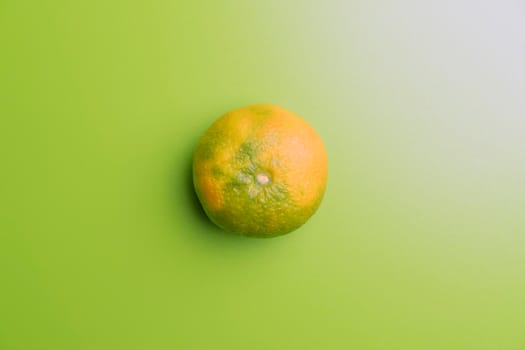 mandarin on a green background. the view from the top. High quality photo