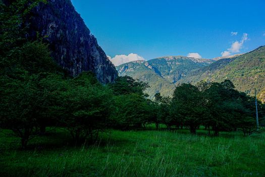 Beautiful mountain panorama between Gordevio and Avegno, Ticino, Switzerland