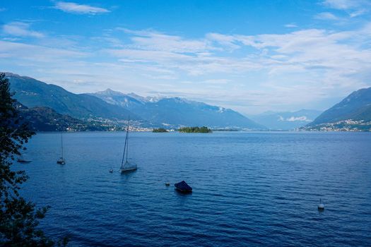 View from the Port of Ascona over the Lago Maggiore, Ticino, Switzerland