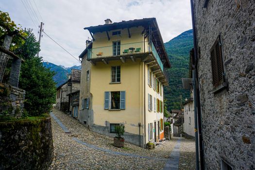 Beautiful scene in the village Lodano, Valle Maggia, Ticino, Switzerland