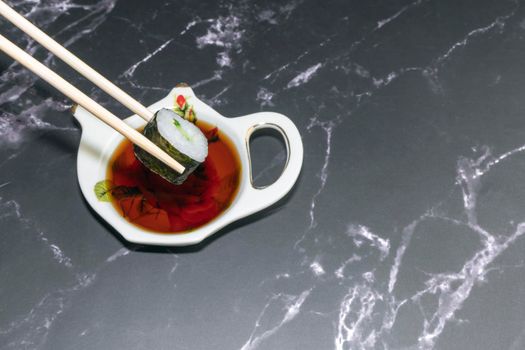 sushi on a gray background close up. High quality photo