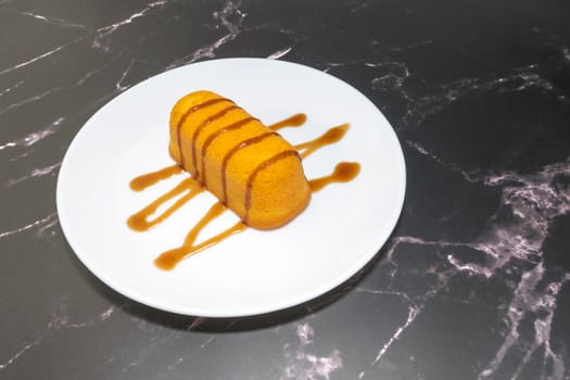 cake on a plate . the view from the top. High quality photo