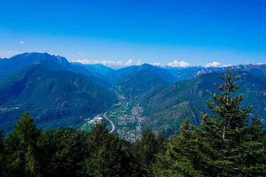 View over the Centovalli valley from Cardada viewpoint