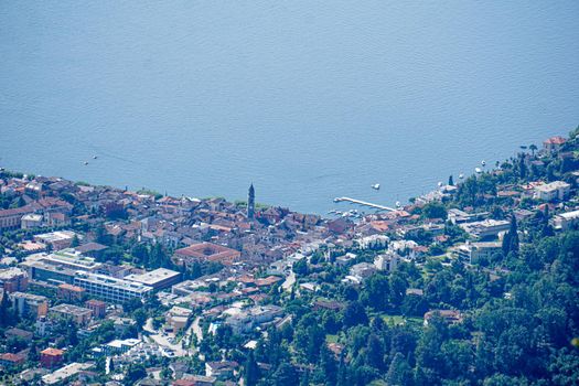 Aerial of the beautiful city of Ascona, Ticino, Switzerland