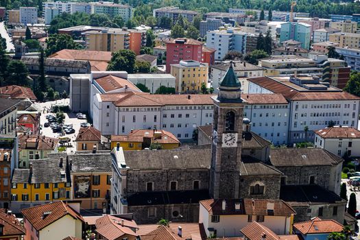 View on the Collegiata di Sant'Antonio Abate in Locarno from Orselina